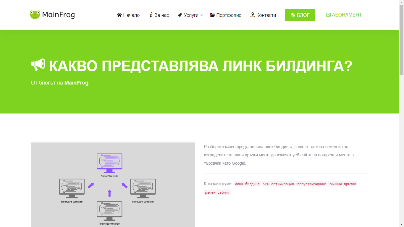 SEO optimization by MainFrog